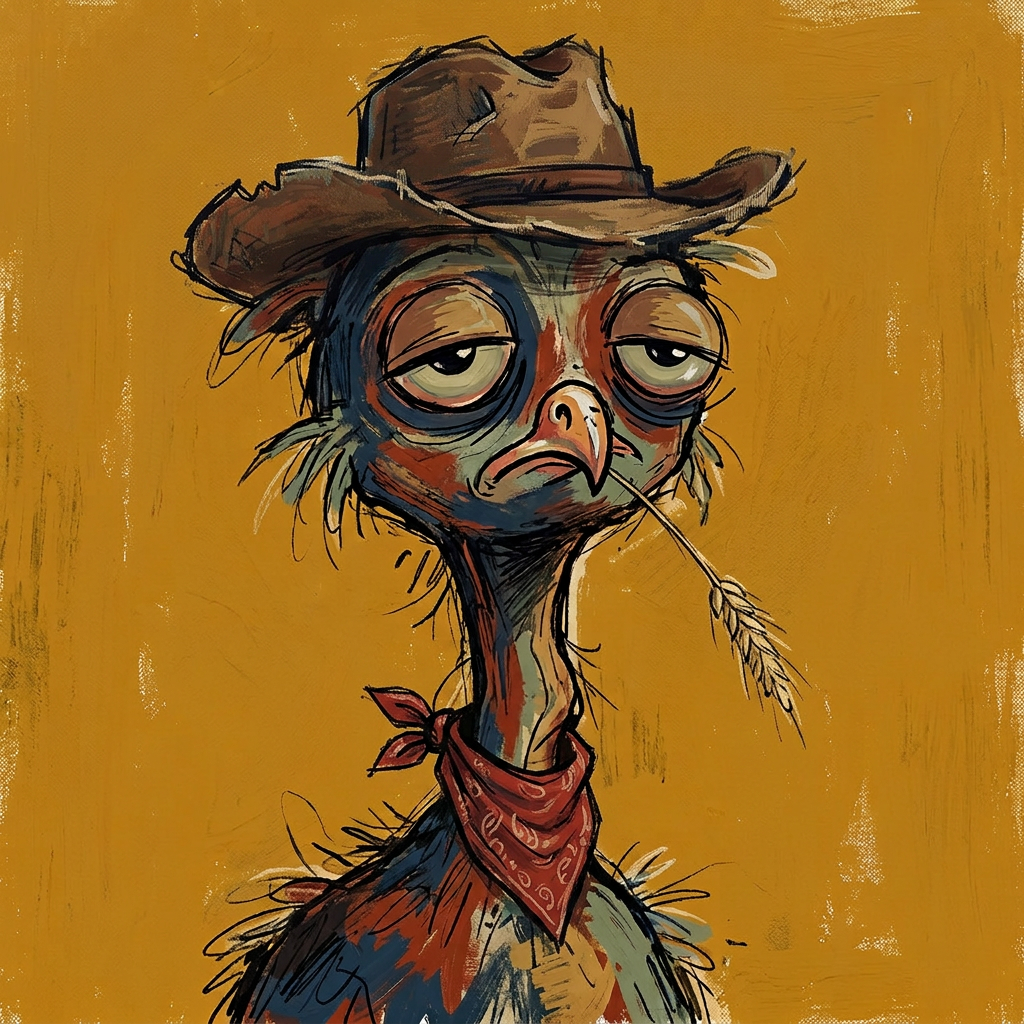 a scrawn in a cowboy hat